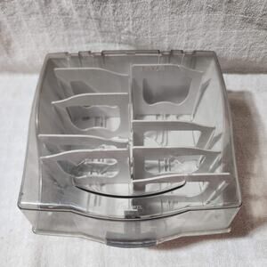 Vintage Fellowes 3.5" Floppy Disk Storage Box w/ 8 Dividers Dove Gray, Holds 100